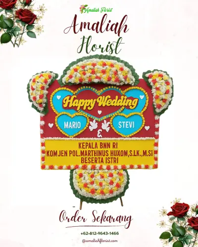 Karangan Papan Bunga Pernikahan purwoyoso
